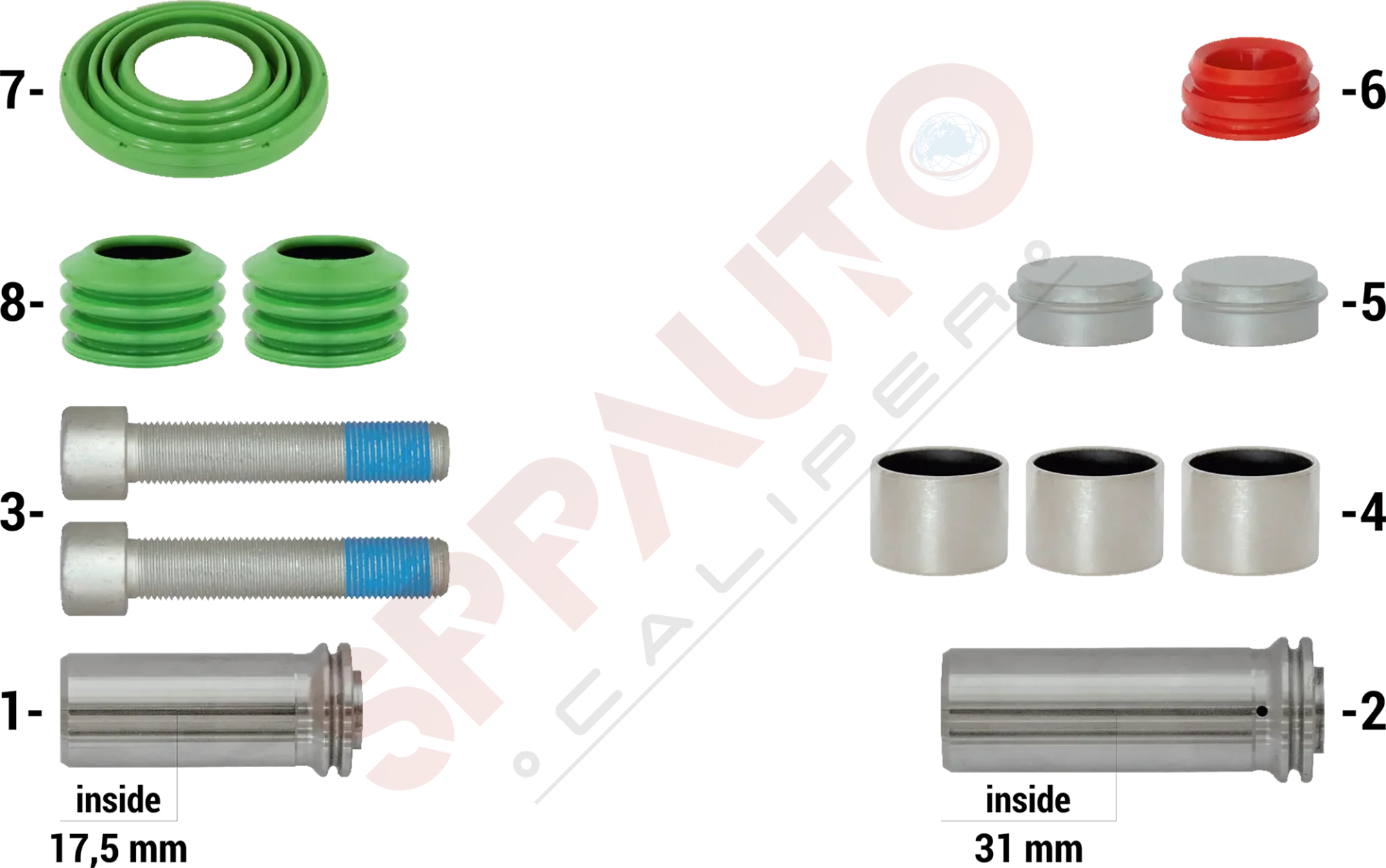 530157 Caliper Guides & Seals Repair Kit
